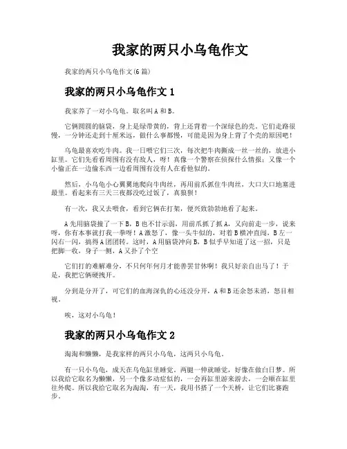 我家的两只小乌龟作文