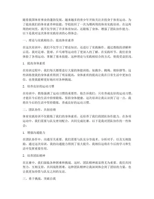 体育实践培训心得体会