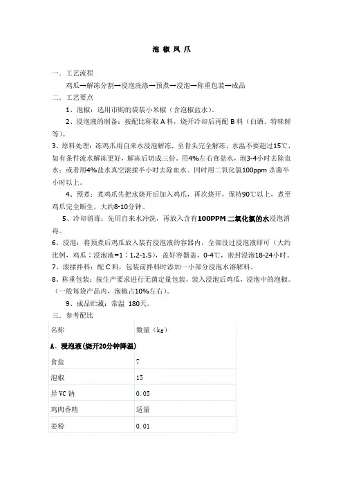 生产泡椒凤爪