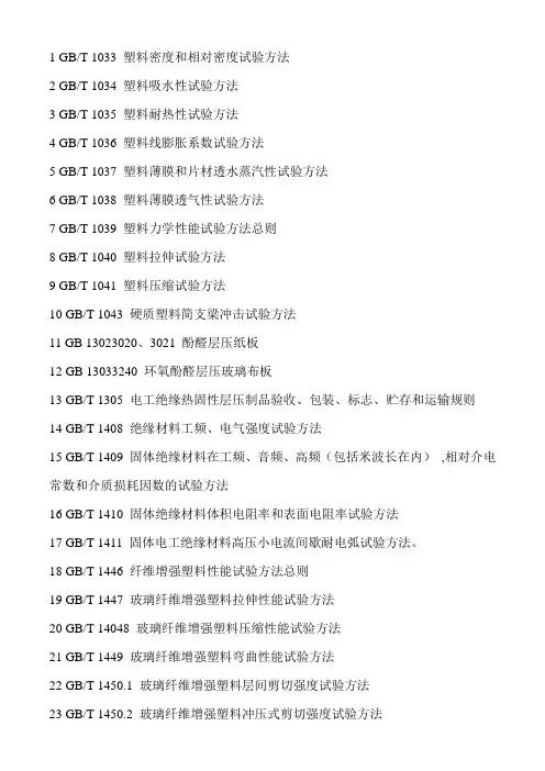 塑料检测标准