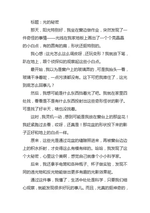 光的秘密作文