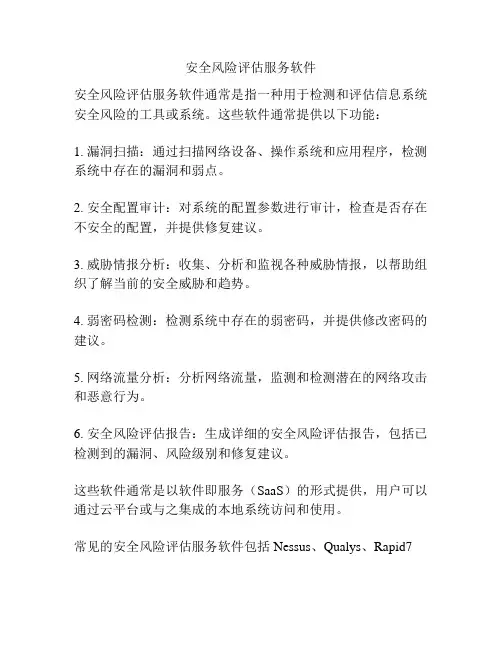 安全风险评估服务软件
