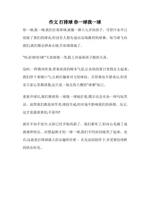 作文 打排球 你一球我一球