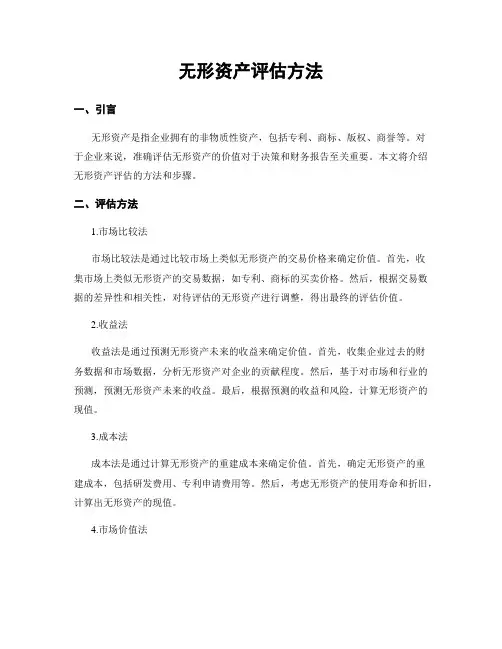 无形资产评估方法