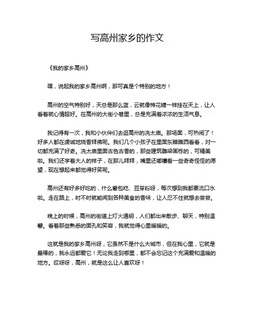 写高州家乡的作文