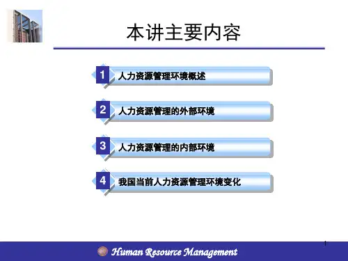 人力资源管理的内外部环境课堂PPT