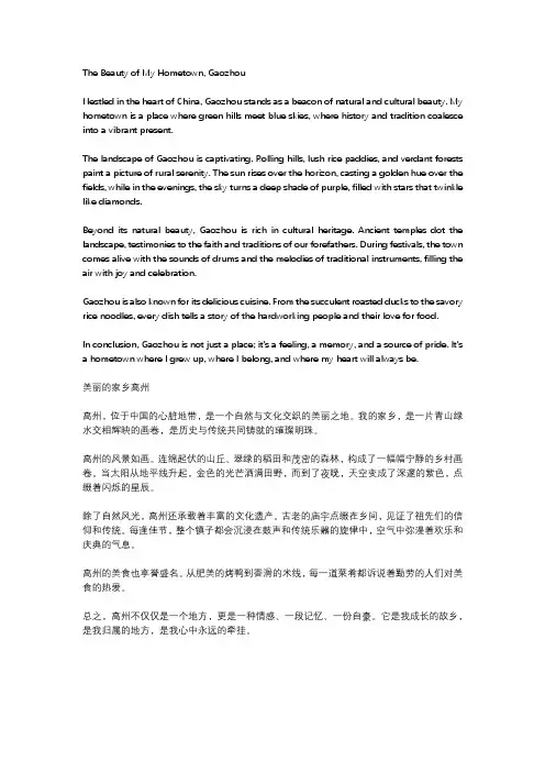 我美丽的家乡高州作文300字