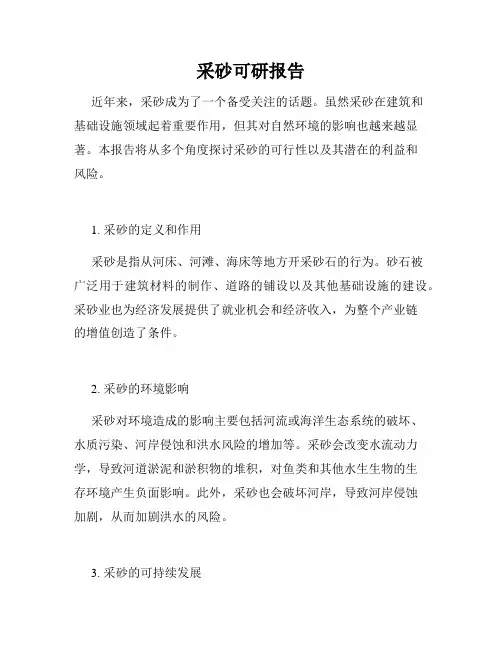 采砂可研报告
