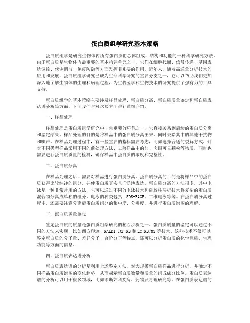 蛋白质组学研究基本策略