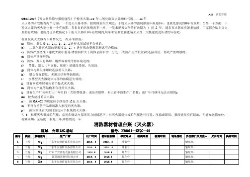 消防器材管理台账(灭火器)