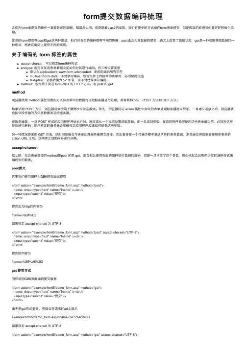 form提交数据编码梳理