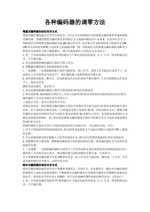 各种编码器的调零方法