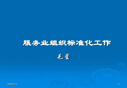 服务业组织标准化工作PPT幻灯片