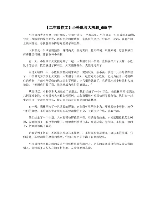 【二年级作文】小松鼠与大灰狼_600字