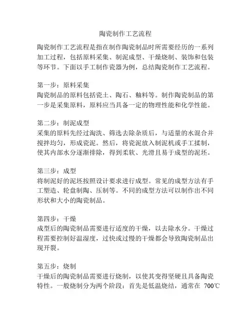陶瓷制作工艺流程