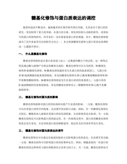 糖基化修饰与蛋白质表达的调控