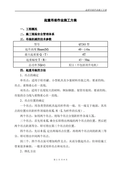 (完整word版)起重吊装作业方案