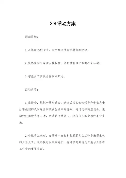3.8活动方案