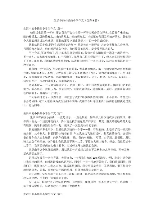生活中的小插曲小学作文(优秀9篇)