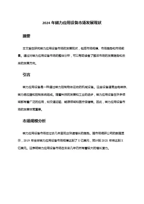 2024年磁力应用设备市场发展现状