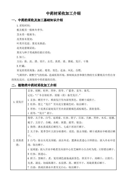 中药材采收加工介绍