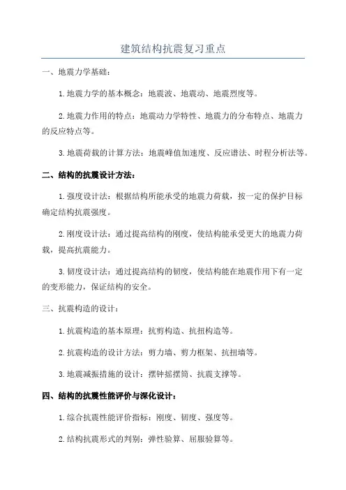建筑结构抗震复习重点