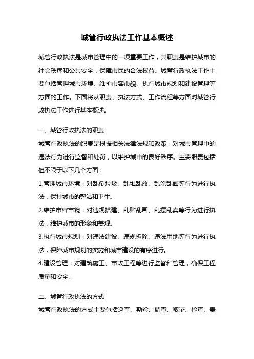 城管行政执法工作基本概述