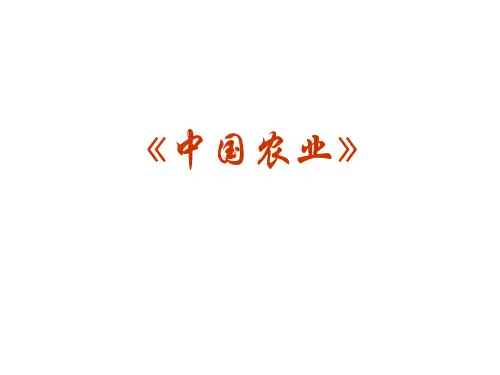 2010高考区域地理复习课件：中国地理(中国的农业)