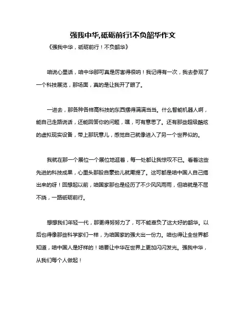强我中华,砥砺前行!不负韶华作文