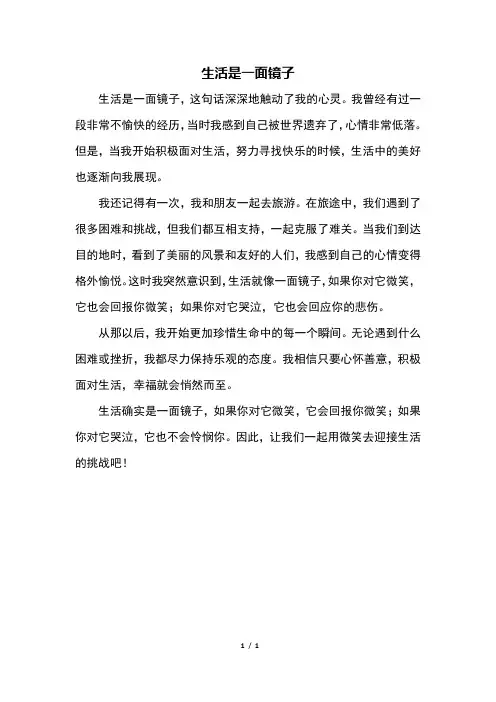 生活是一面镜子