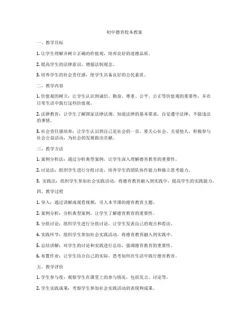 初中德育校本教案