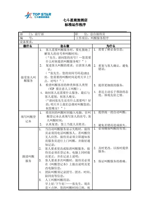 叫醒服务程序