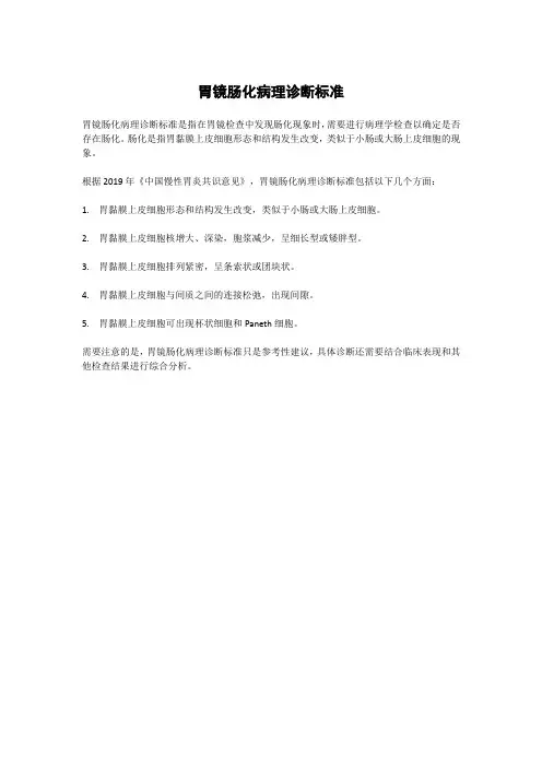 胃镜肠化病理诊断标准