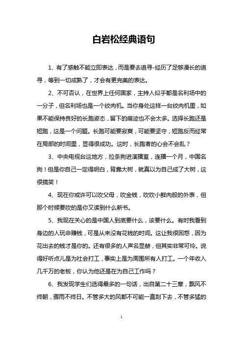 白岩松经典语句