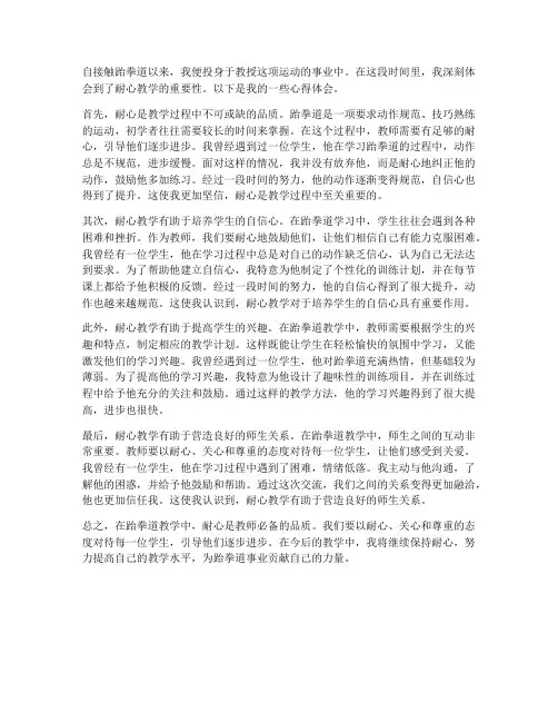 跆拳道耐心教学心得体会