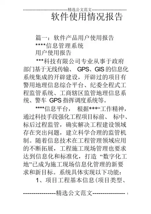 软件使用情况报告