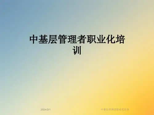 中基层管理者职业化培训