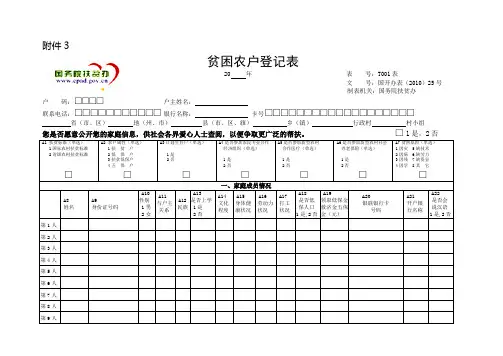 贫困农户登记表