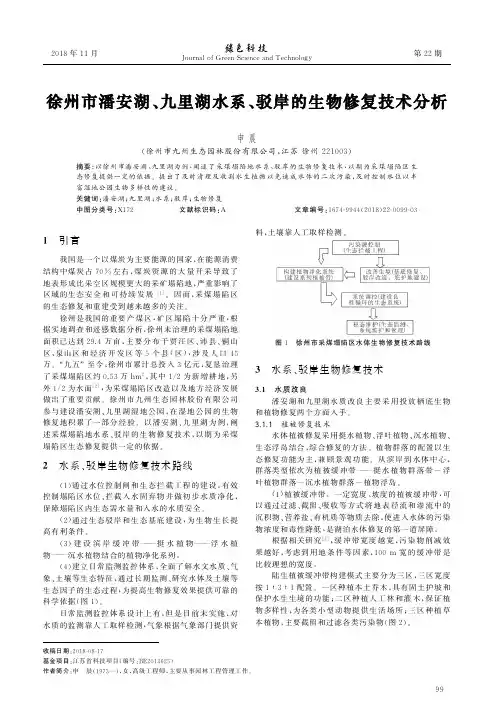 徐州市潘安湖、九里湖水系、驳岸的生物修复技术分析