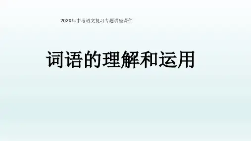 语文中考词语理解与运用课件