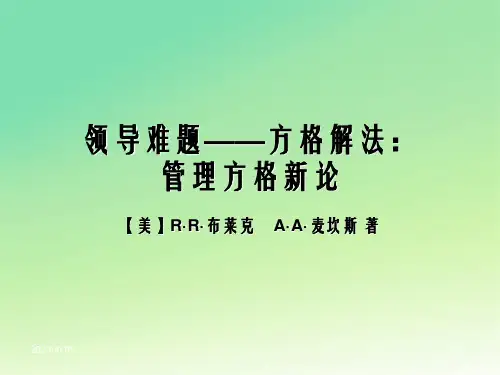 领导难题方格解法管理方格新论的课件