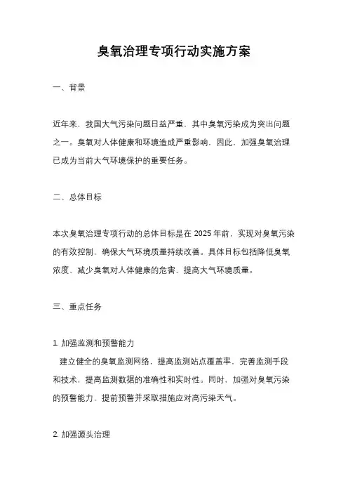 臭氧治理专项行动实施方案