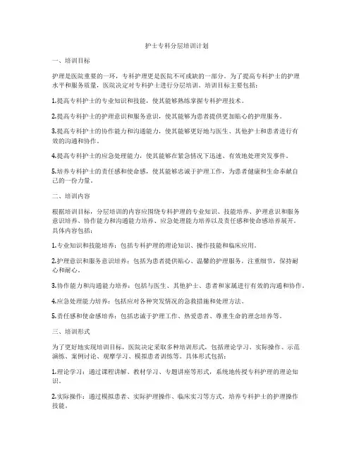 护士专科分层培训计划