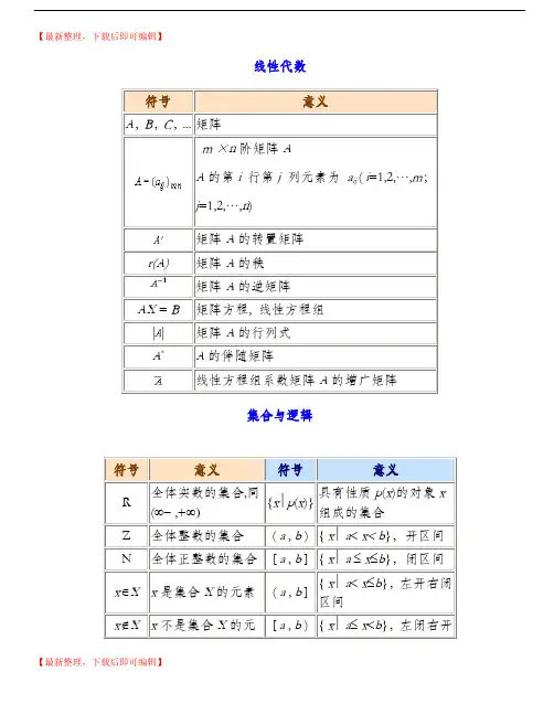 高等数学符号列表(完整资料).doc