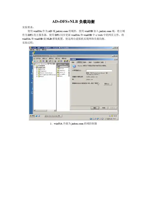 windows 2008 AD+DFS+NLB负载均衡