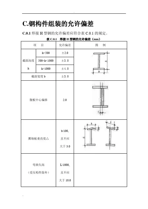 钢结构允许误差标准