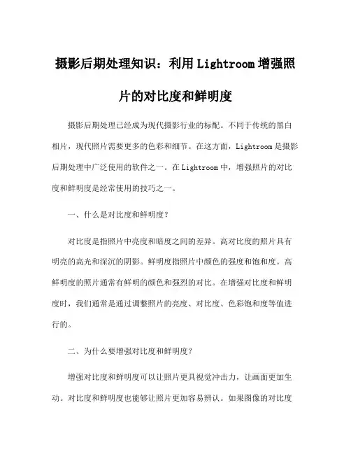 摄影后期处理知识：利用Lightroom增强照片的对比度和鲜明度
