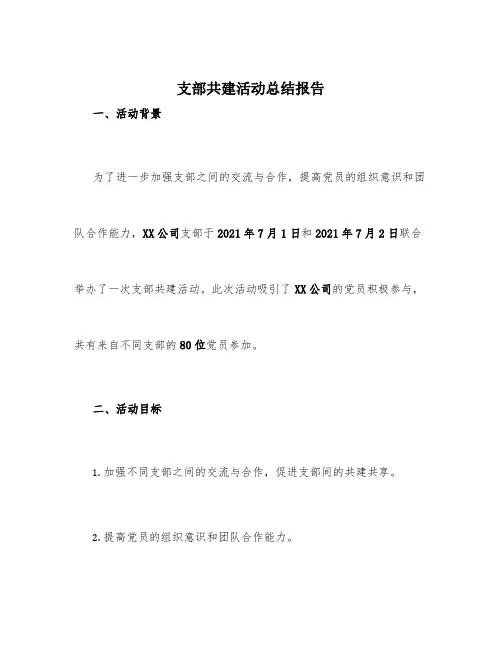 支部共建活动总结报告