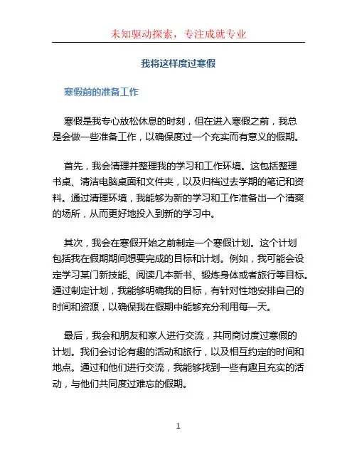 我将这样度过寒假 (2)