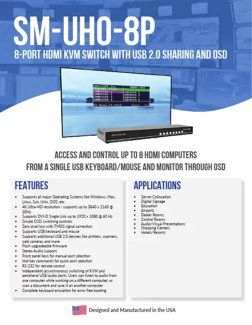 Ultra High Speed 8-Port HDMI KVM Switcher说明书